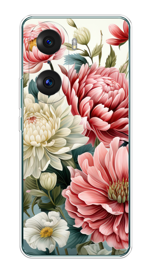 

Чехол на Honor 60 Pro "Садовые цветы рисунок", Розовый;зеленый;белый, 6106750-1