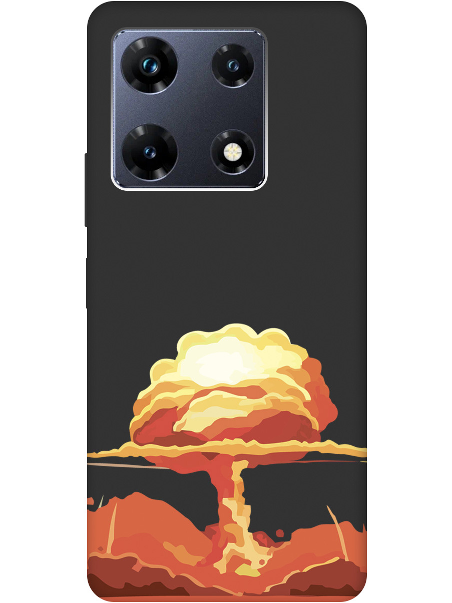 

Чехол на Infinix Note 30 Pro матовый Soft Touch силиконовый с принтом "Boom", Черный;красный, 20000066