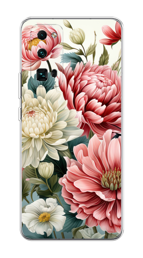 

Чехол на Honor 30 Pro Plus "Садовые цветы рисунок", Розовый;зеленый;белый, 612250-1