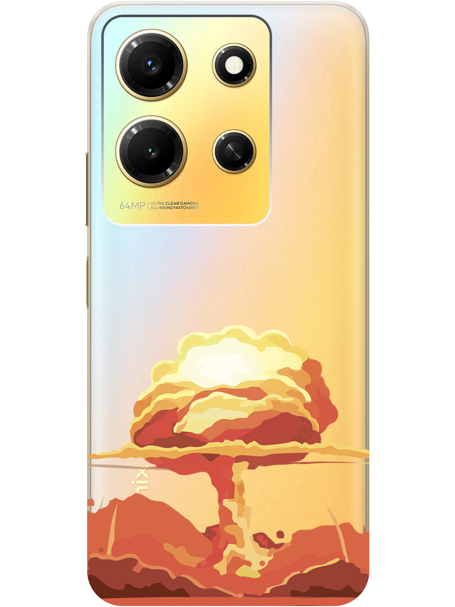 

Чехол на Infinix Note 30i силиконовый с принтом "Boom", Прозрачный;красный, 20000069