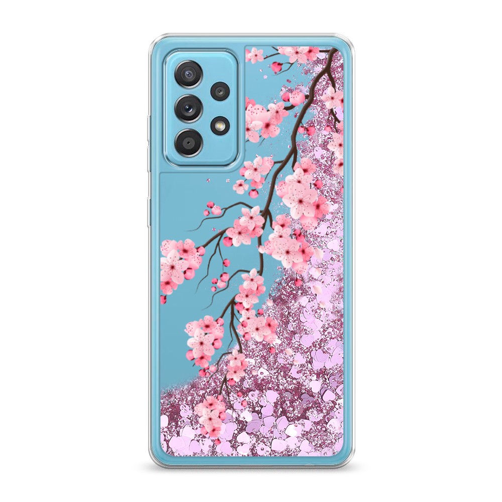

Жидкий чехол с блестками "Розовая сакура" на Samsung Galaxy A52s