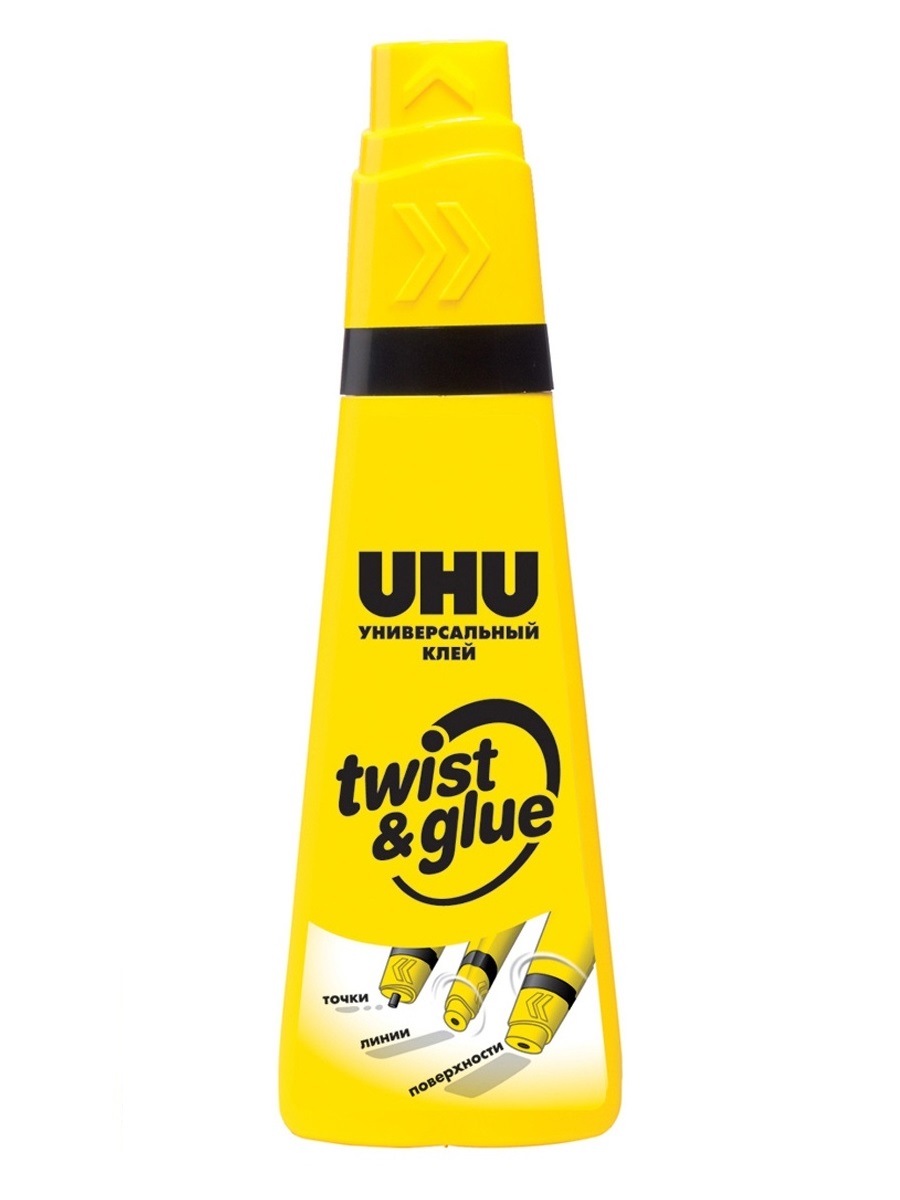 фото Клей универсальный uhu uhu-38850 twist&glue 90 мл