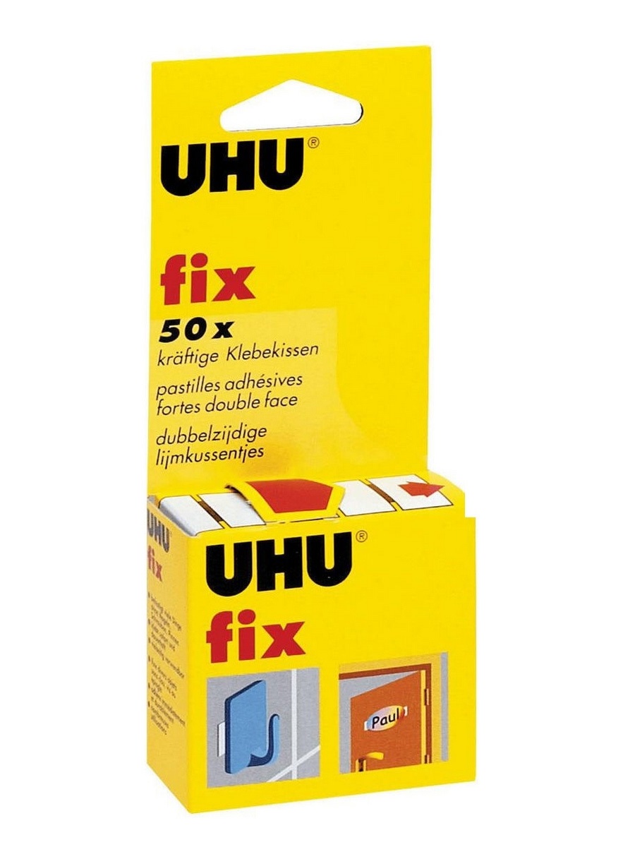 фото Клеящие подушечки uhu uhu-44385 fix двухсторонние 50 шт