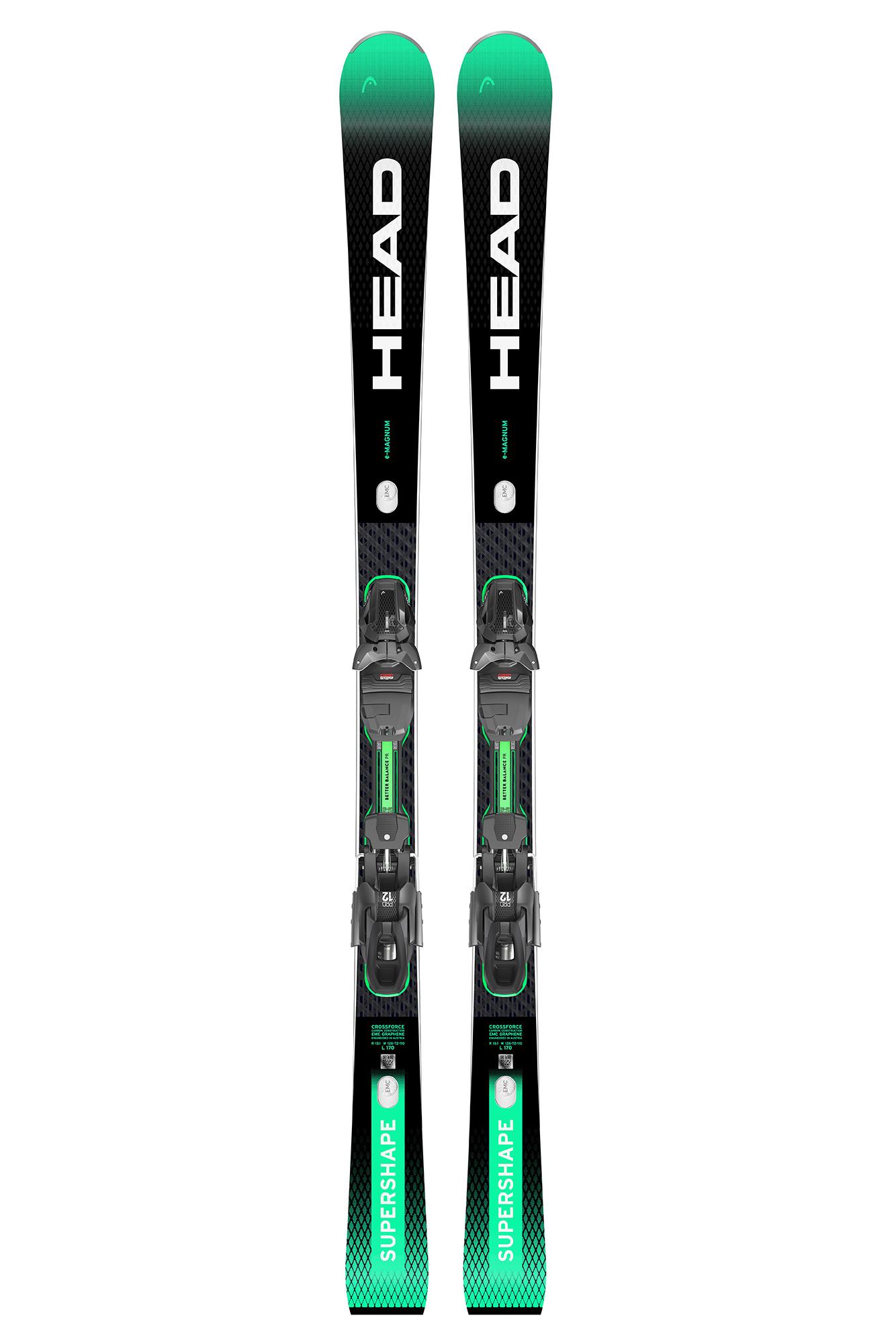 Лыжи гор. с крепл Head Supershape E-Magnum  Bb-Pr+Prd 12 Gw Brake 85 F Black/Green См:156