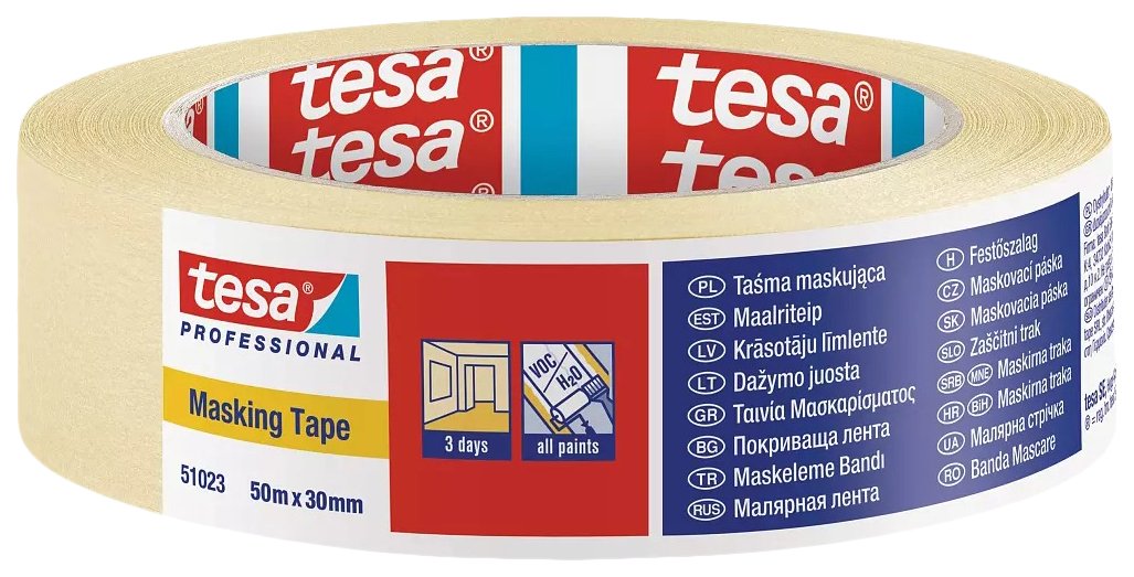 Лента-скотч малярная TESA TESA-T51023-00002-00 бумажная 30 мм х 50 м