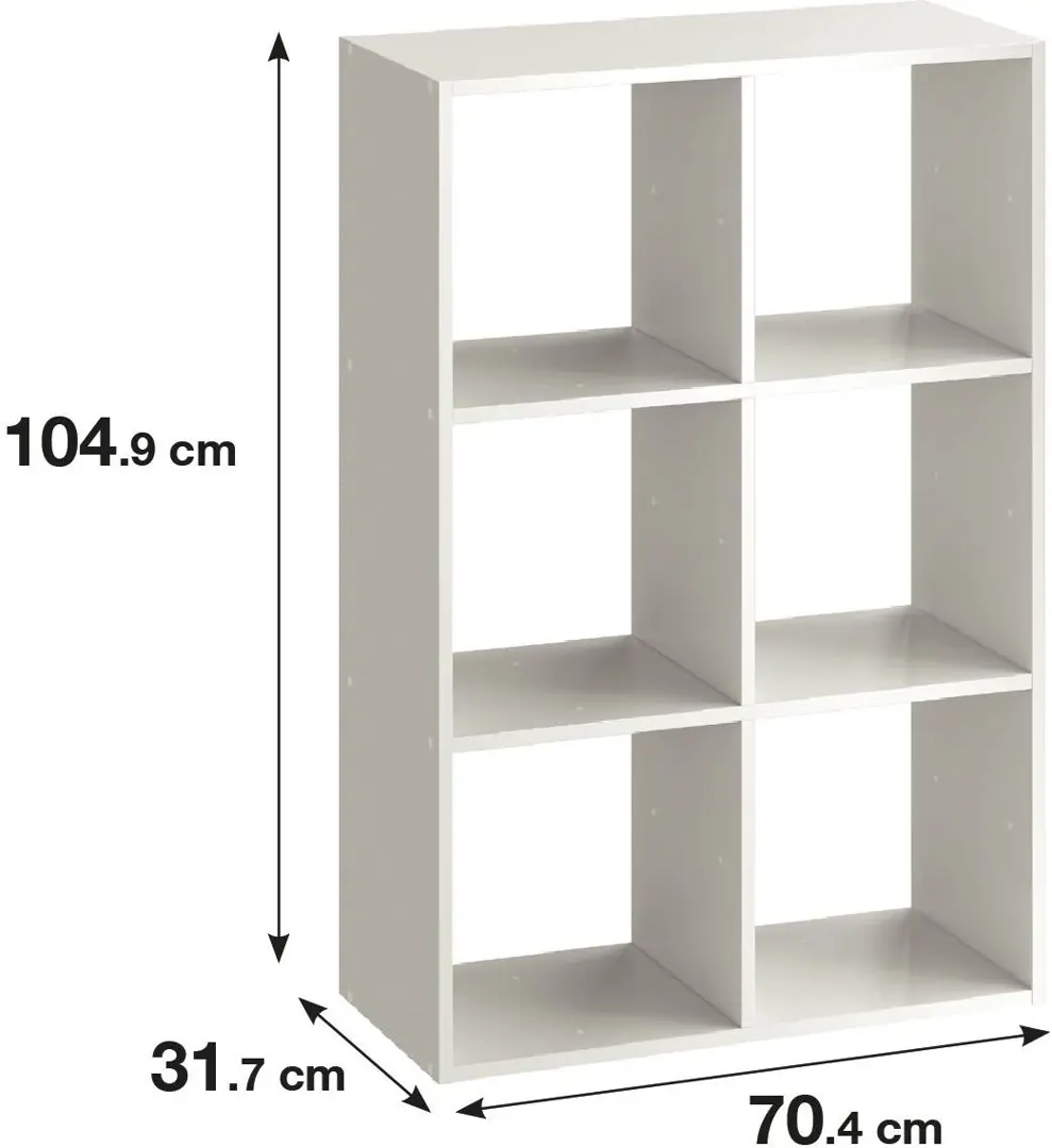 Стеллаж Spaceo KUB 6 секций 70x104x31.5 см ЛДСП цвет белый