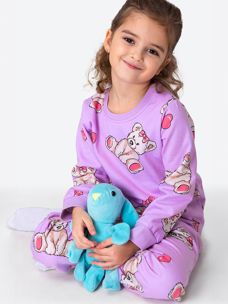 Пижама детская HappyFox HF00920, сиреневый, 92