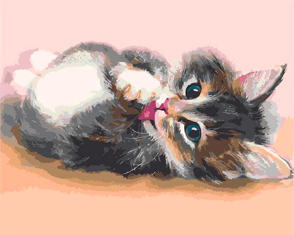

Картина по номерам Цветной Милый котенок, 40x50 см, Милый котенок