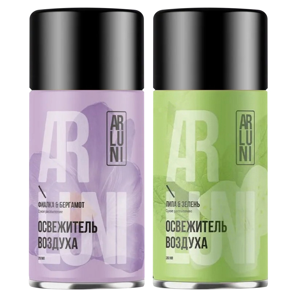 Освежитель Arluni Липа и зелень, Фиалка и бергамот, 250 мл х 2 шт