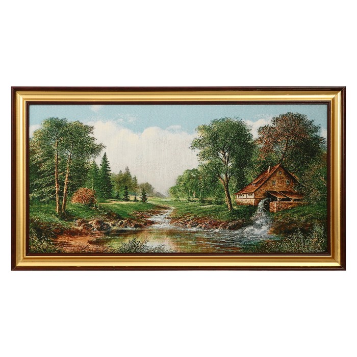 

Гобеленовая картина Домик у реки 80х40 86*47см