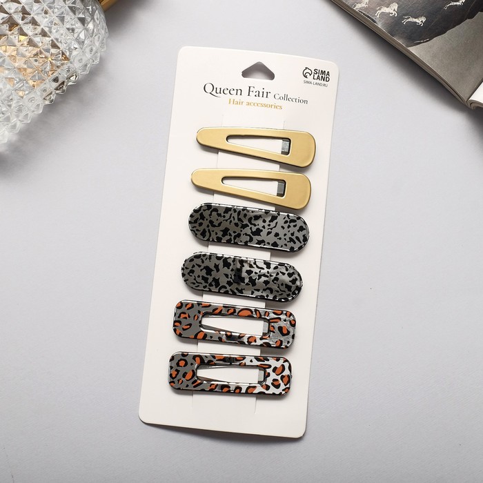 

Заколка клик-клак Queen fair 9298996 разноцветная, 6 шт, Разноцветный, 9298996