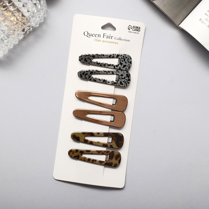 

Заколка клик-клак Queen fair 9298995 разноцветная, 6 шт, Разноцветный, 9298995