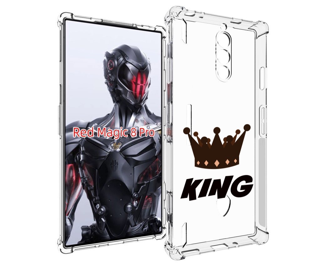Чехол MyPads корона-короля-черный для ZTE Nubia Red Magic 8 Pro / Red Magic 8 Pro Plus