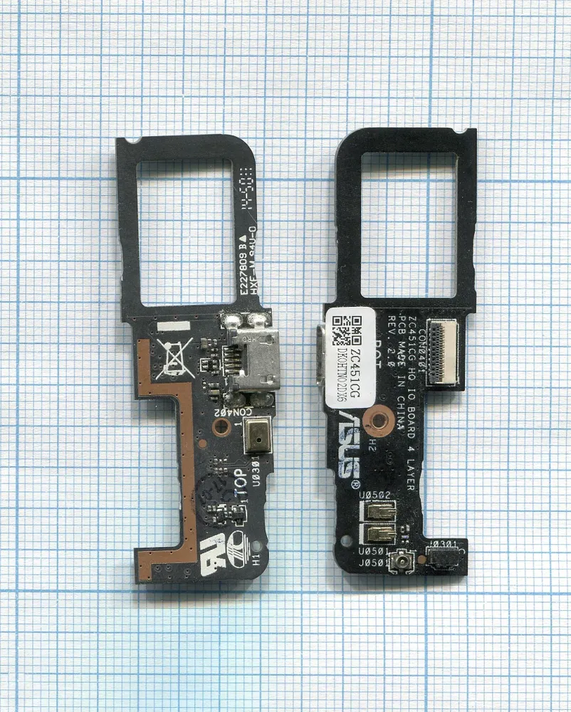 

Разъем Micro USB для Asus ZenFone C ZC451CG (плата с системным разъемом и микрофоном), Черный