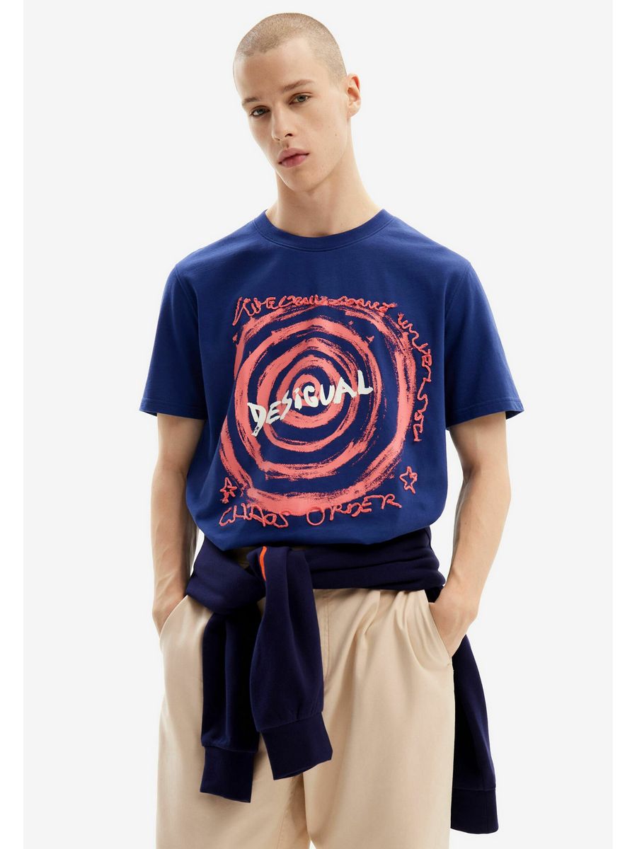 

Футболка мужская Desigual DE122O088 синяя S, Синий, DE122O088