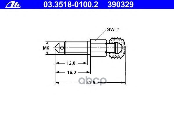 ATE 03.3518-0100.2 Болт воздушного клапана BMW 1шт