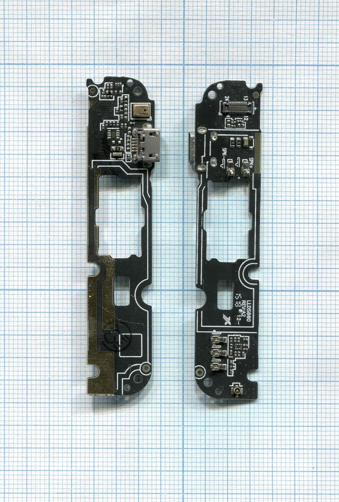 

Разъем Micro USB для HTC Desire 728 Dual (плата с системным разъемом и микрофоном), Черный