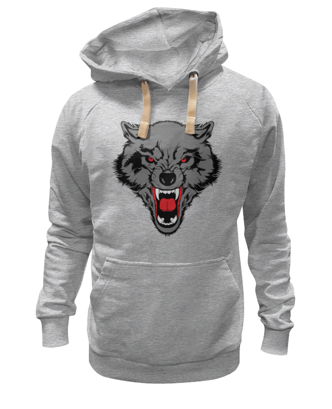 

Толстовка унисекс Printio Оскал волка серая 3XL, Серый, Оскал волка