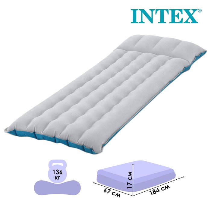 

Матрас Camping, 67 х 184 х 17 см, 67997 INTEX, Белый;синий