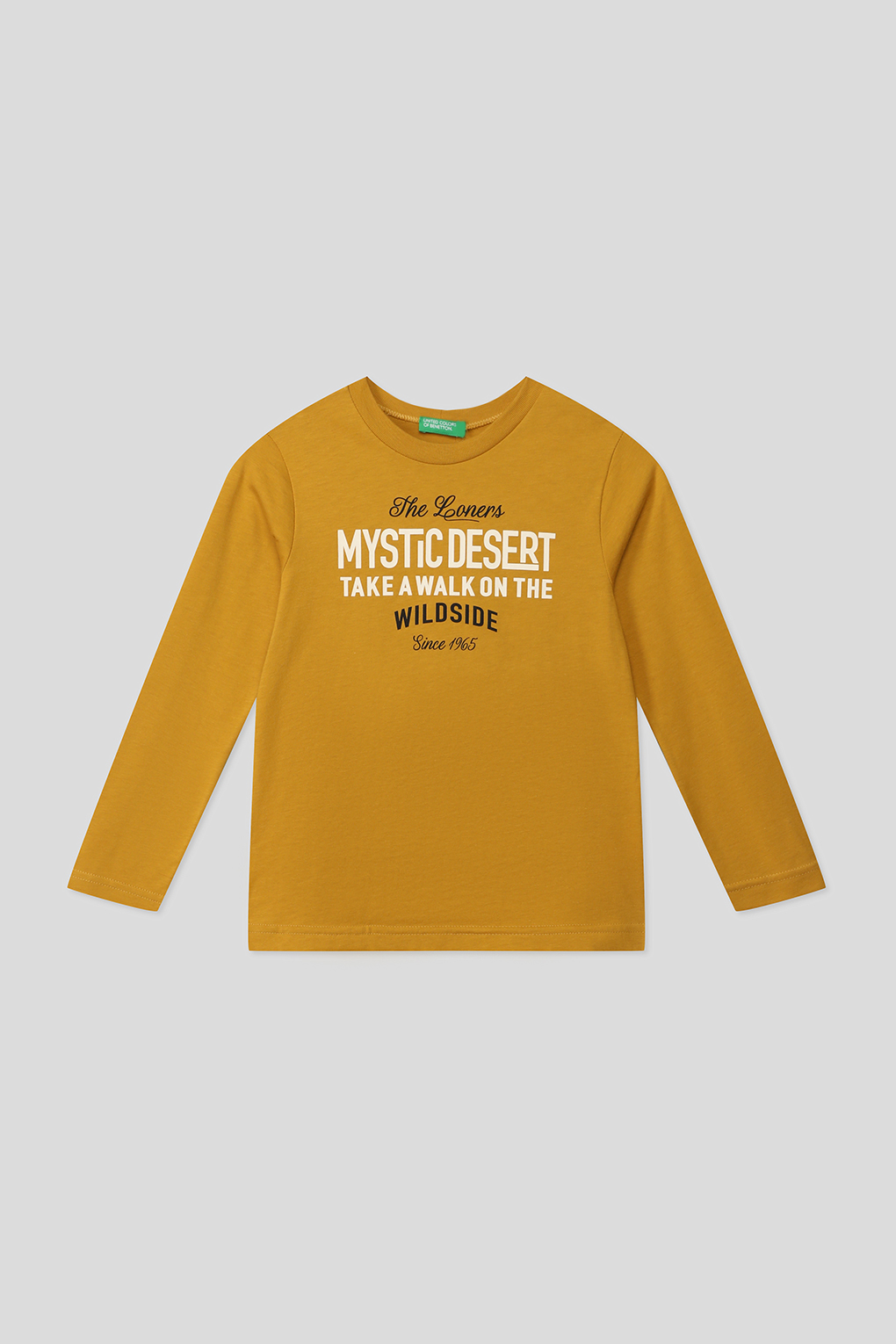 

Лонгслив детский Benetton 3I1XC10HB, горчичный, 140, Желтый, 3I1XC10HB