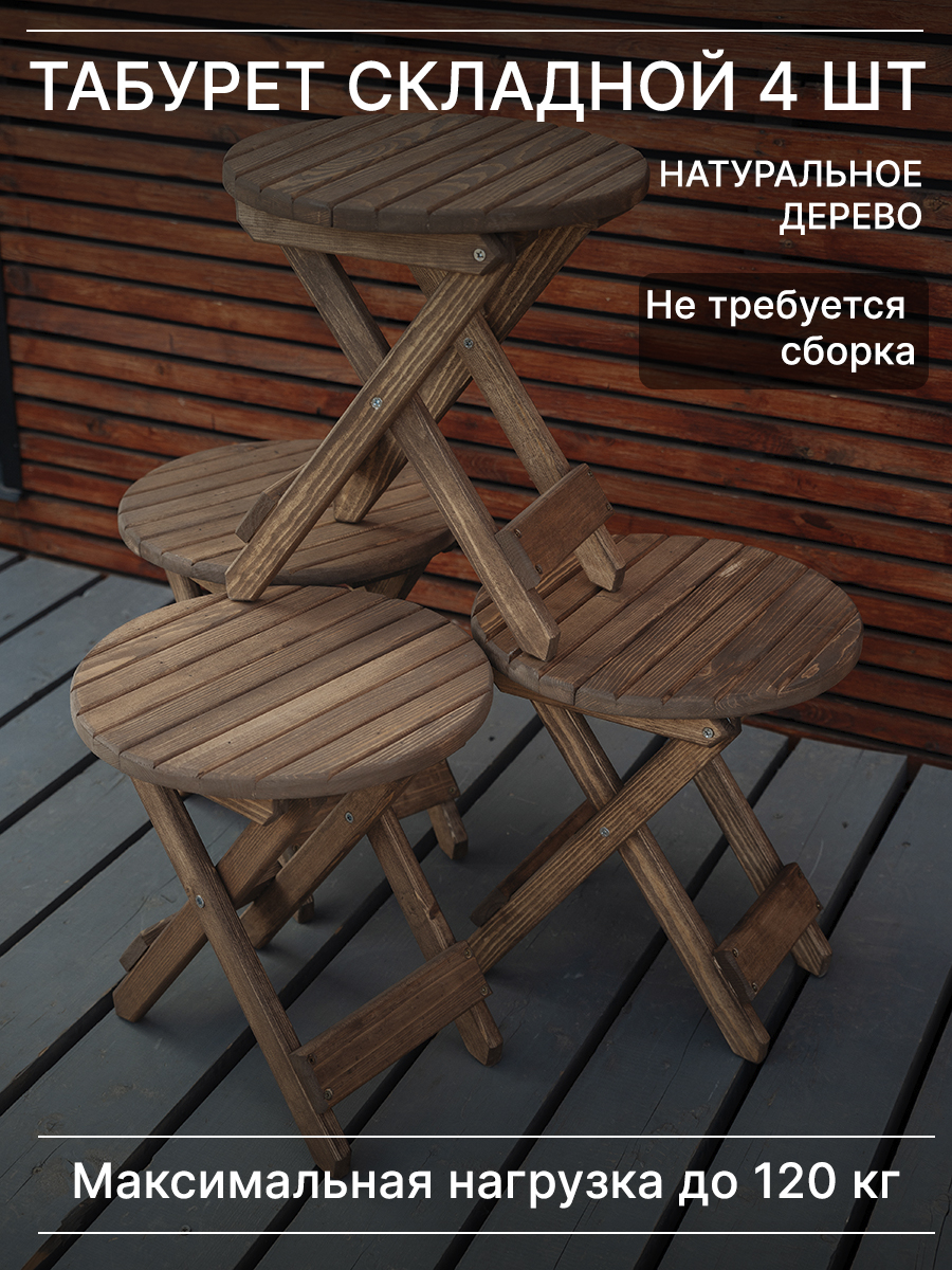 Табуретки складные деревянные SOGO круглые 36x36x43 см 10000₽