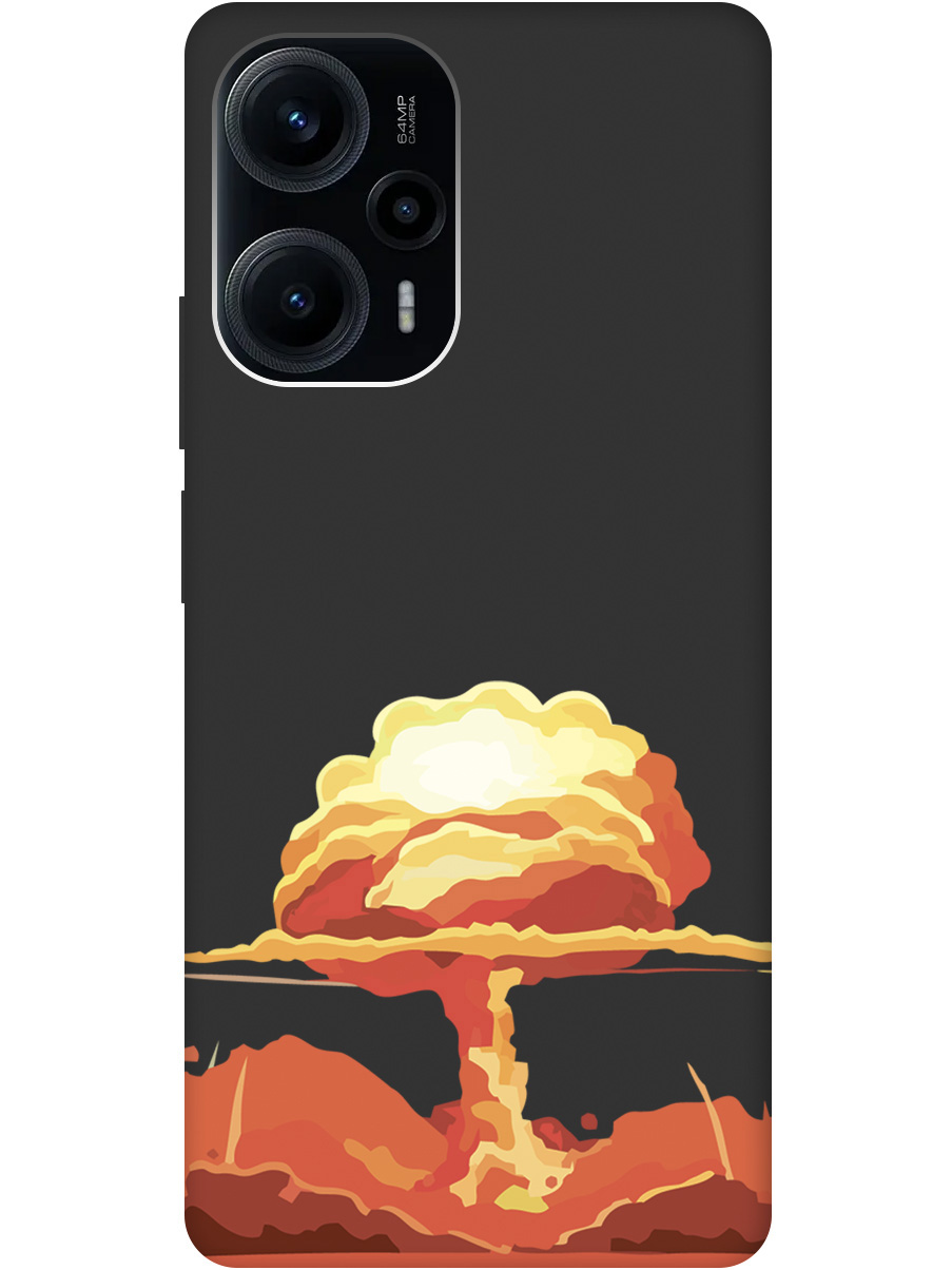 

Чехол на Poco F5 силиконовый матовый Soft Touch с принтом "Boom", Черный;красный, 20000189