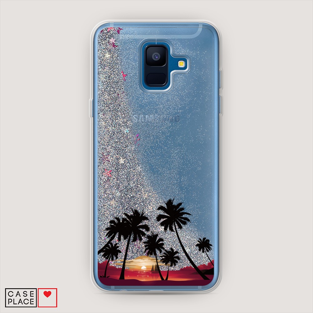 

Чехол Awog на Samsung Galaxy A6 2018 "Закат и пальмы", Разноцветный, 25991-1