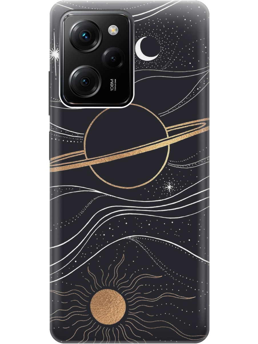

Чехол на Poco X5 Pro силиконовый матовый Soft Touch с принтом "Сатурн и солнце", Белый;желтый, 20000918