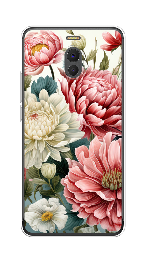 

Чехол на Meizu M6 Note "Садовые цветы рисунок", Розовый;зеленый;белый, 72150-1