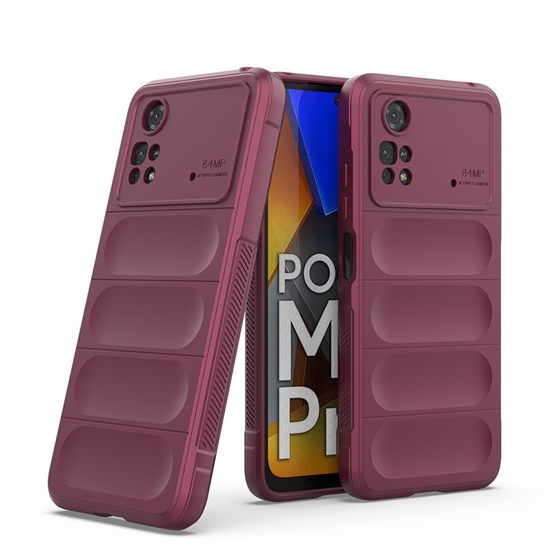 

Противоударный чехол Flexible Case для Xiaomi Poco M4 Pro 4G (бордовый), Красный, 328027529