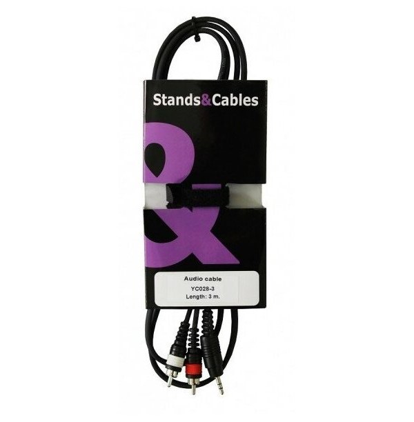 Stands Cables Yc-028-3 - кабель распаянный мини-jack 3,5мм стерео - 2xrca, длина 3 м.