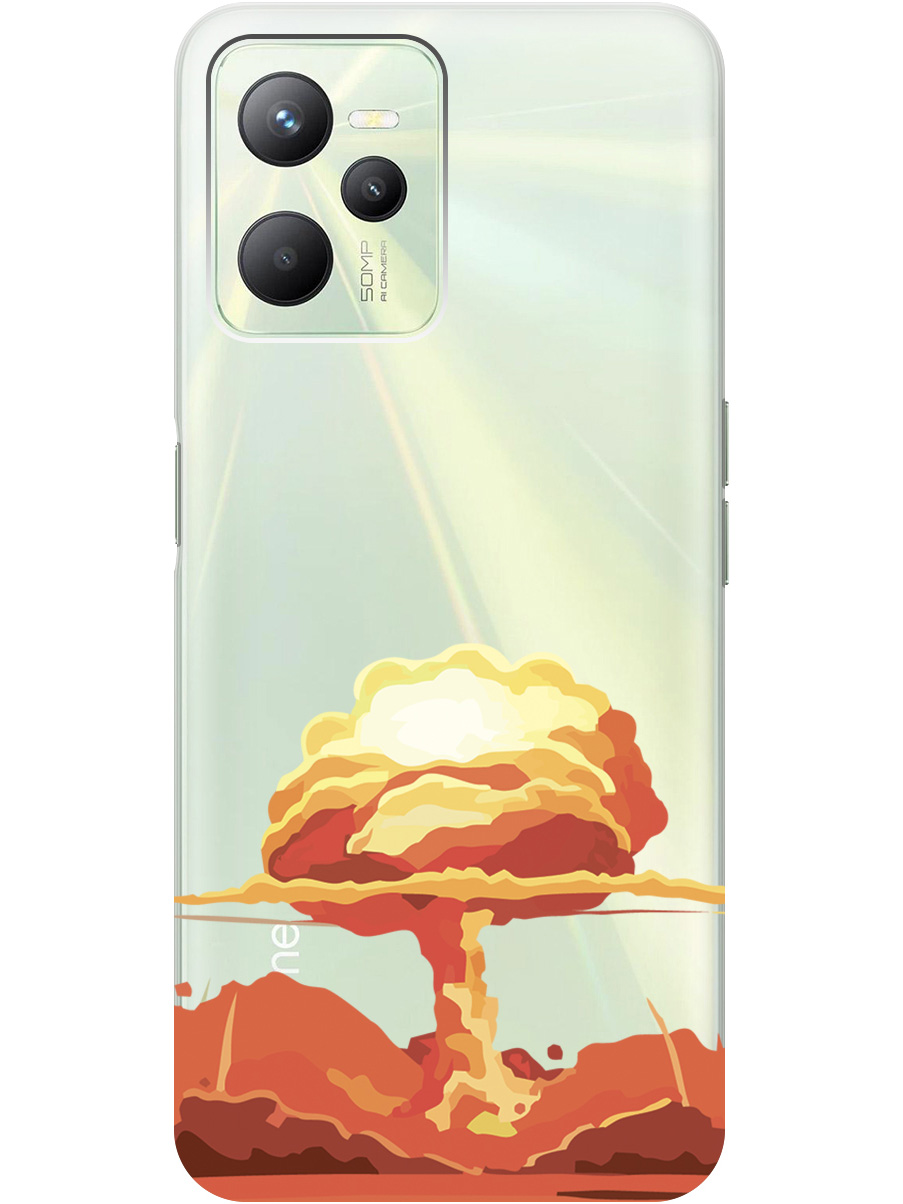 

Чехол на Realme C35 силиконовый с принтом "Boom", Прозрачный;красный, 20000648