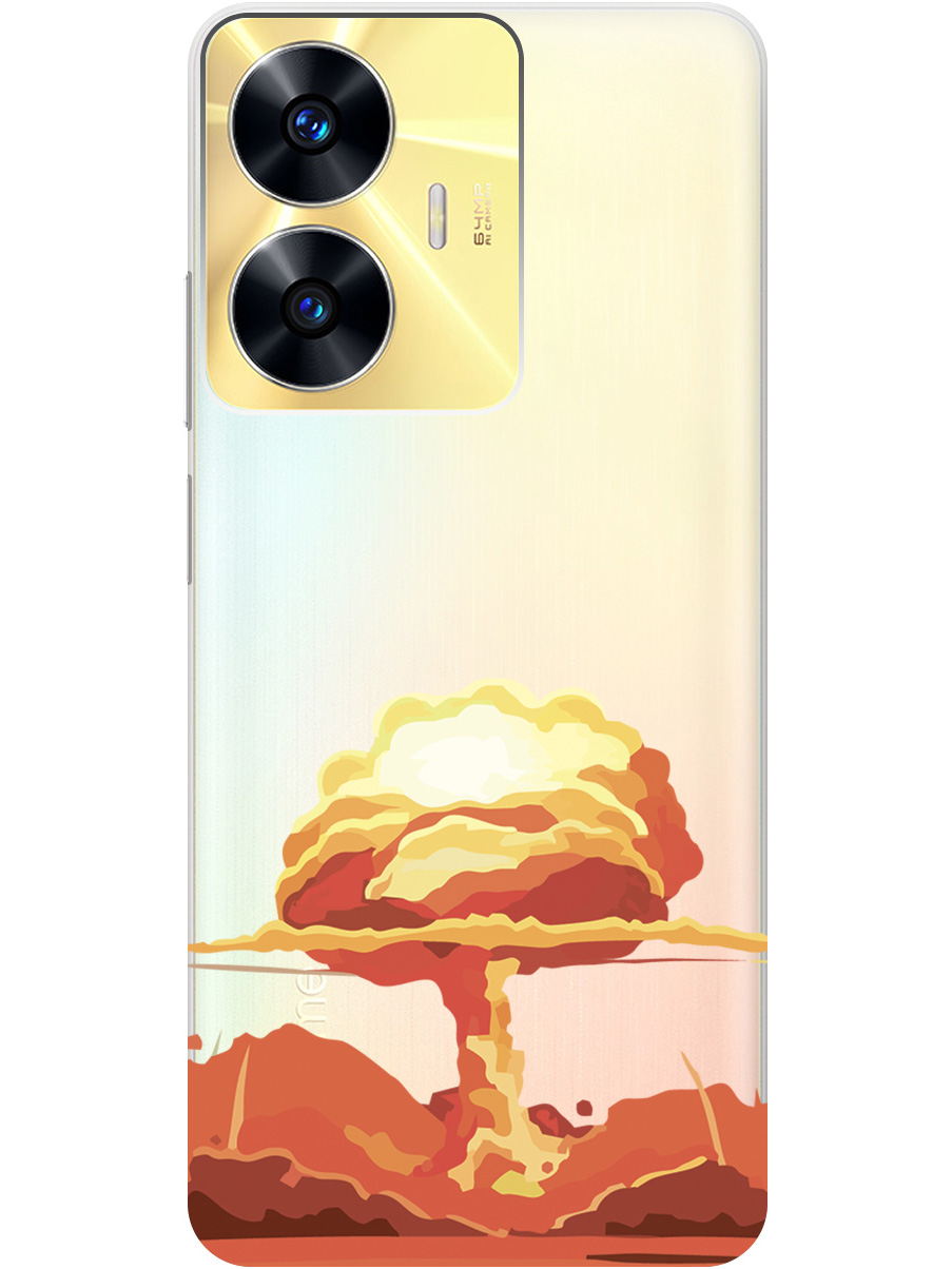 

Чехол на Realme C55 силиконовый с принтом "Boom", Прозрачный;красный, 20000873