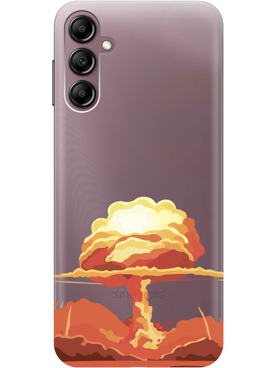 

Чехол на Samsung Galaxy A14 силиконовый с принтом "Boom", Прозрачный;красный, 20001144