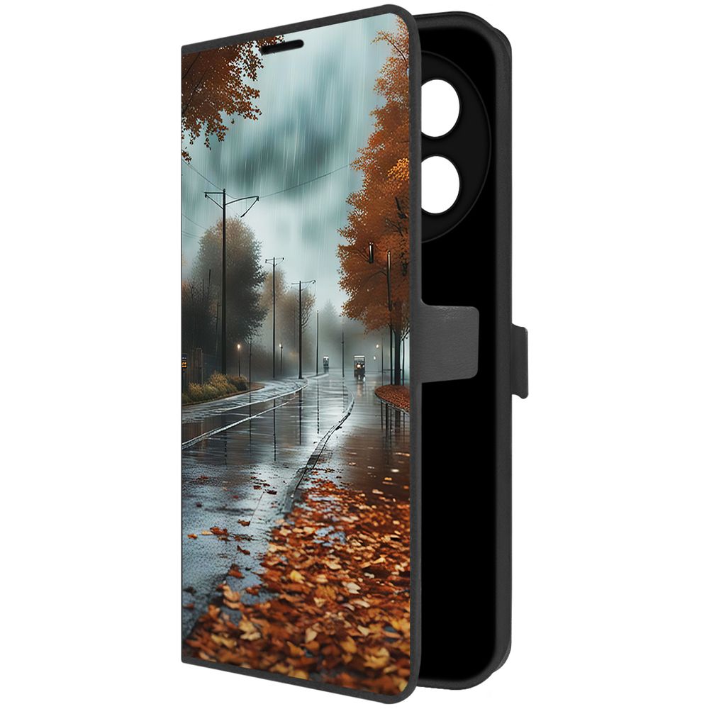 

Чехол-книжка Krutoff Eco Book для ITEL S24 Осенний дождь (черный)