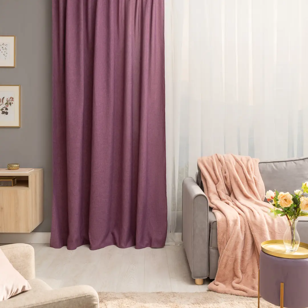 

Штора на ленте со скрытыми петлями Inspire Looks 200x260 см цвет фиолетовый Violet