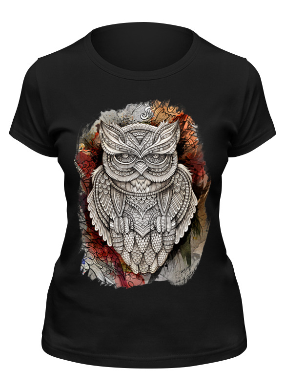 

Футболка женская Printio Doodle owl черная XL, Черный, Doodle owl