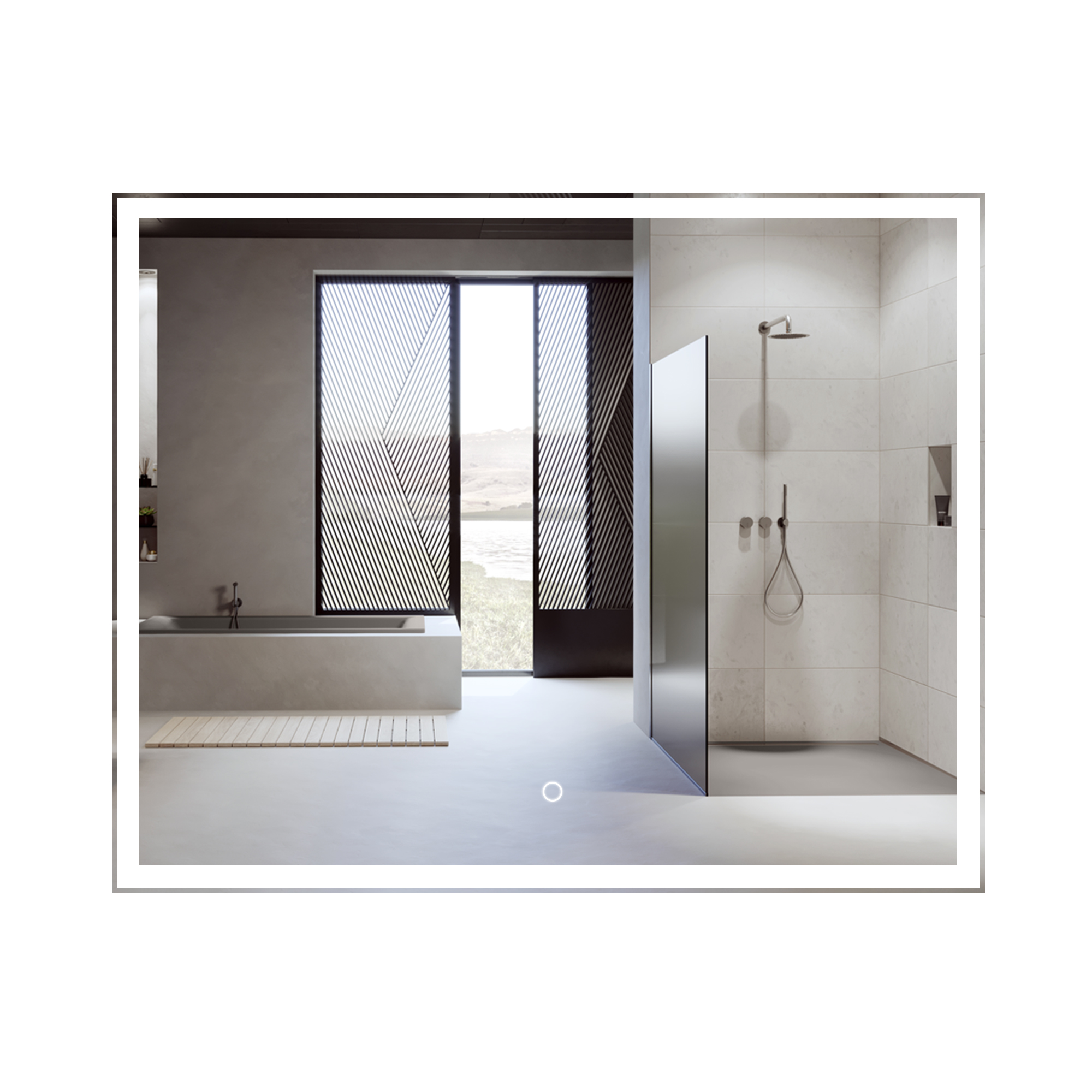 

Зеркало для ванной с подсветкой, настенное, Air Glass, "Valled" 100 х 80 см, Valled