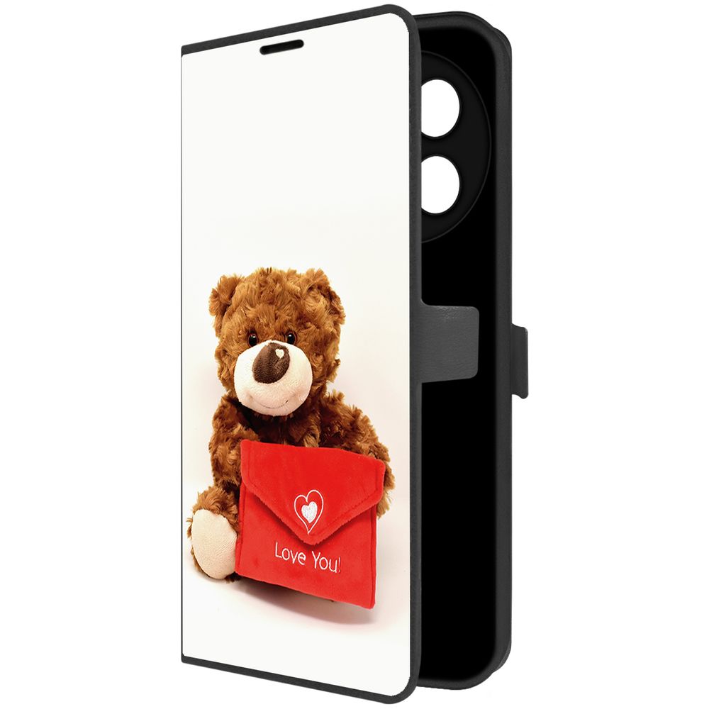 

Чехол-книжка Krutoff Eco Book для ITEL S24 Медвежонок тебя любит (черный)