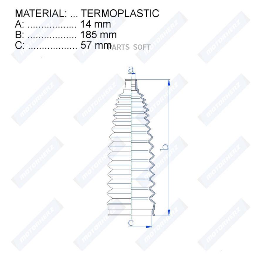 

Пыльник Рулевой Рейки Termoplastic (1418557) Toyota Motorherz арт. RDZ0530MG