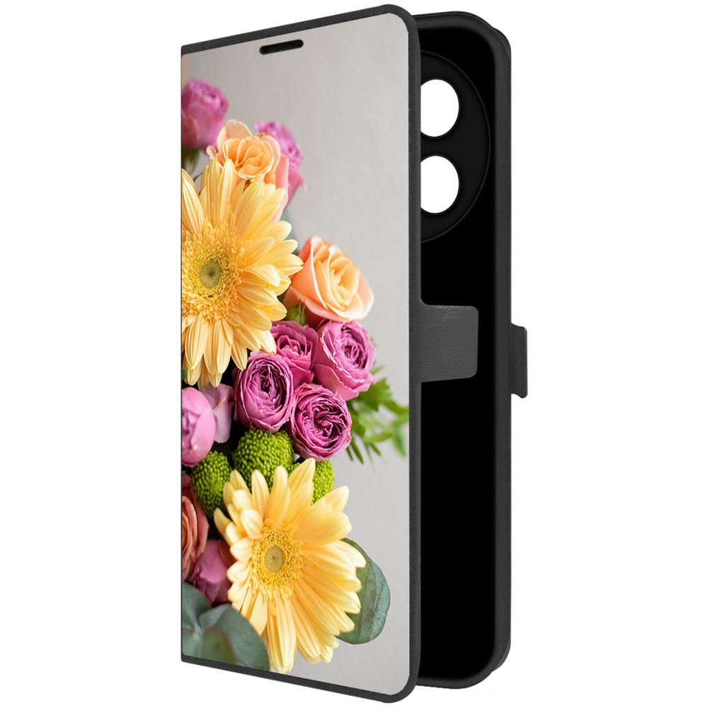 

Чехол-книжка Krutoff Eco Book для ITEL S24 Букет (черный)