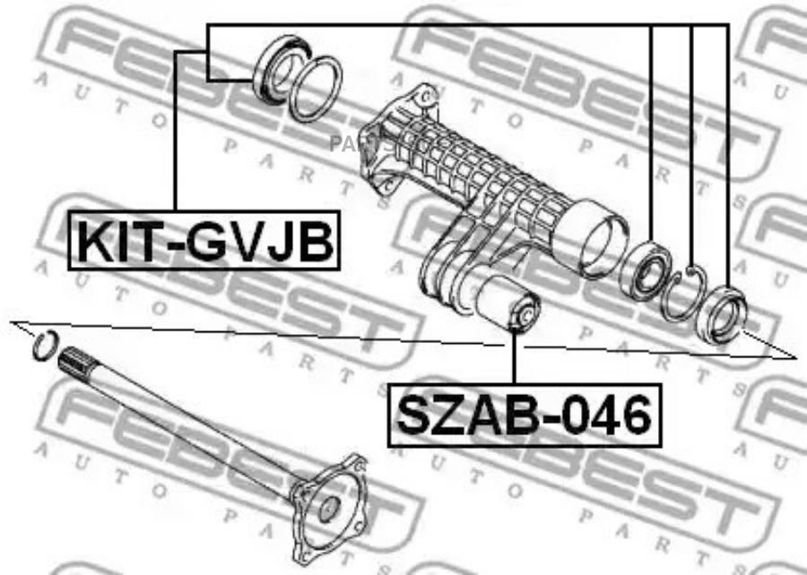 

Подшипник шариковый задней полуоси (30x62x16) ремкомплект FEBEST KIT-GVJB