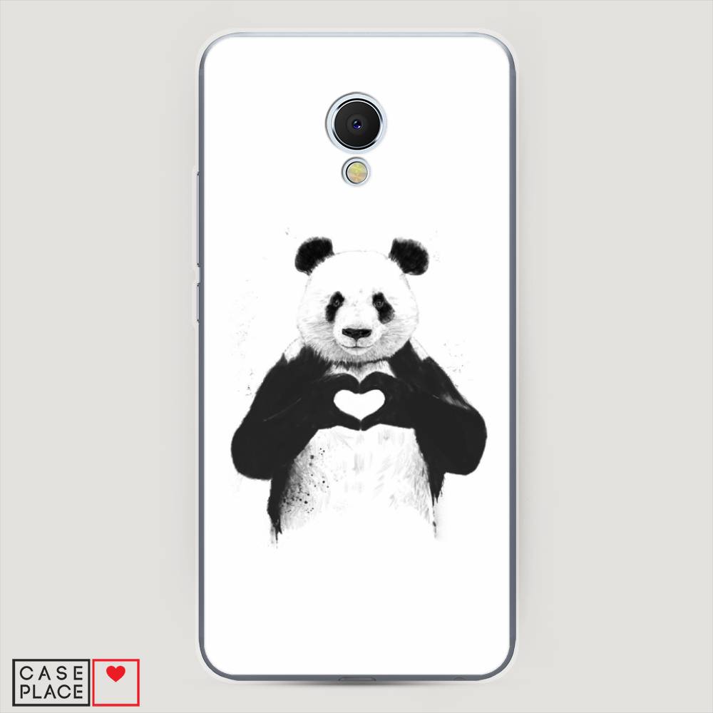 

Чехол Awog на Meizu MX6 "Панда love", Серебристый, 70950-10