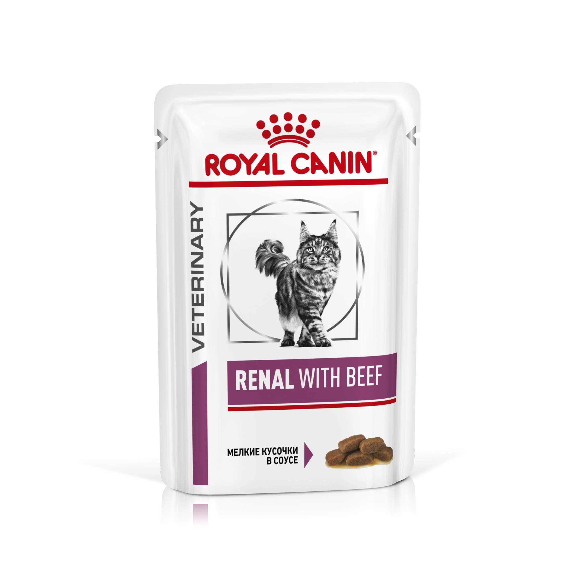 фото Влажный корм для кошек royal canin vet diet renal, говядина, 85г