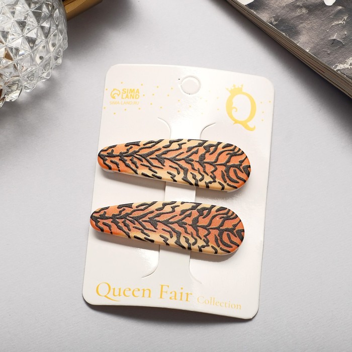 

Заколка клик-клак Queen fair 7225839 коричневая, 2 шт, Коричневый;черный, 7225839