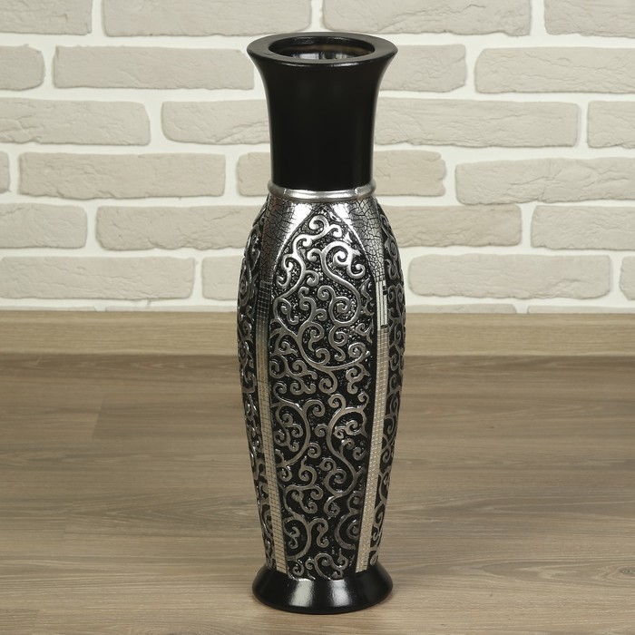 фото Ваза керамика напольная версаль 60 см, черный nobrand