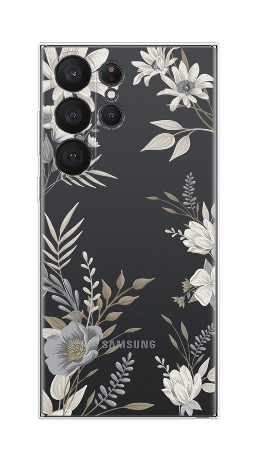 

Чехол Homey на Samsung Galaxy S23 Ultra 5G "Цветы сепия", Серый;прозрачный;зеленый;белый, 2107550-1