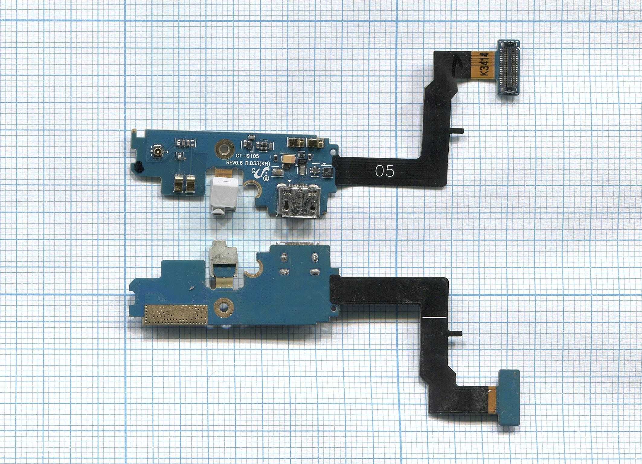 

Разъем Micro USB для Samsung i9105 (плата с системным разъемом, микрофоном и шлейфом)