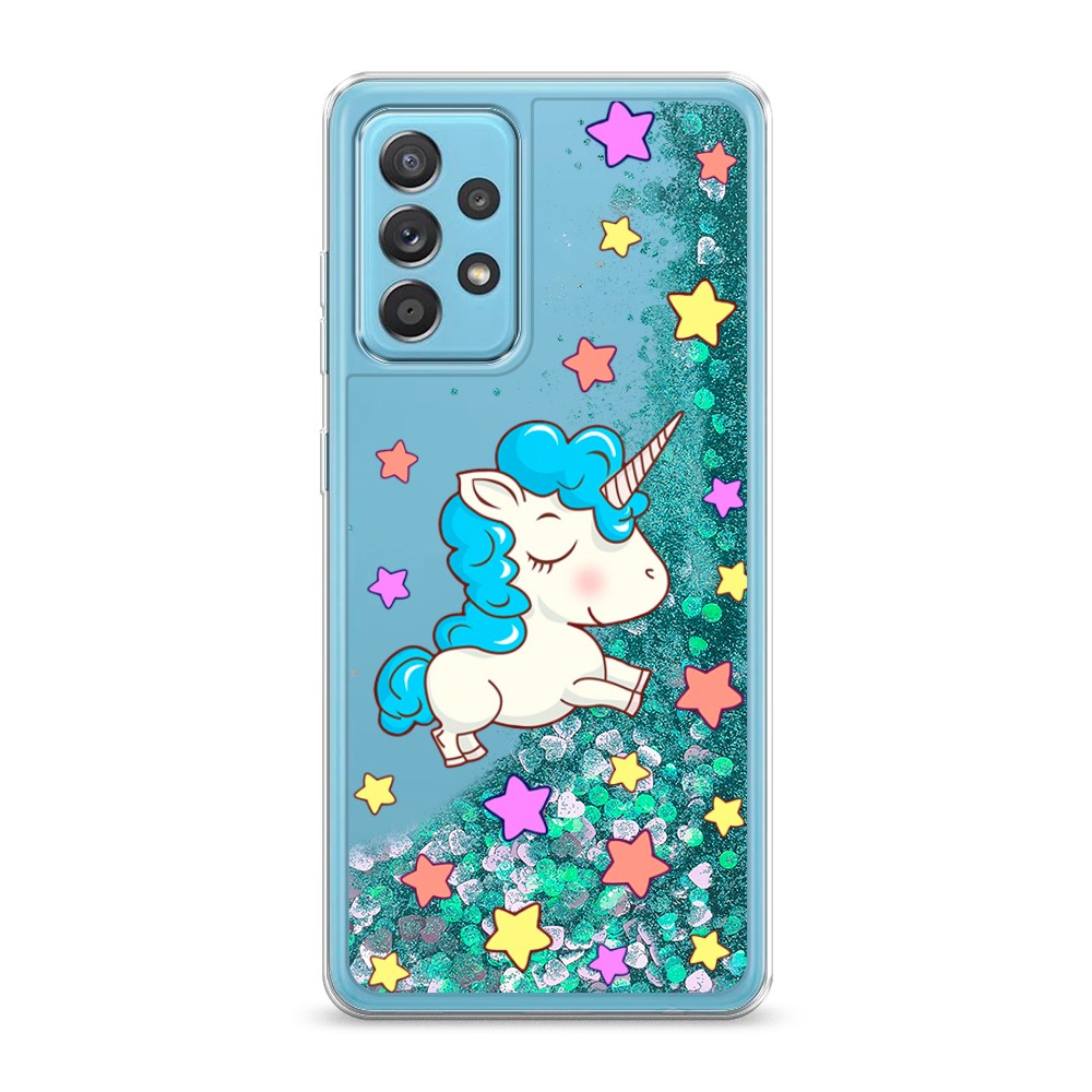 

Жидкий чехол с блестками "Звездный единорог" на Samsung Galaxy A52s, 2106595-1