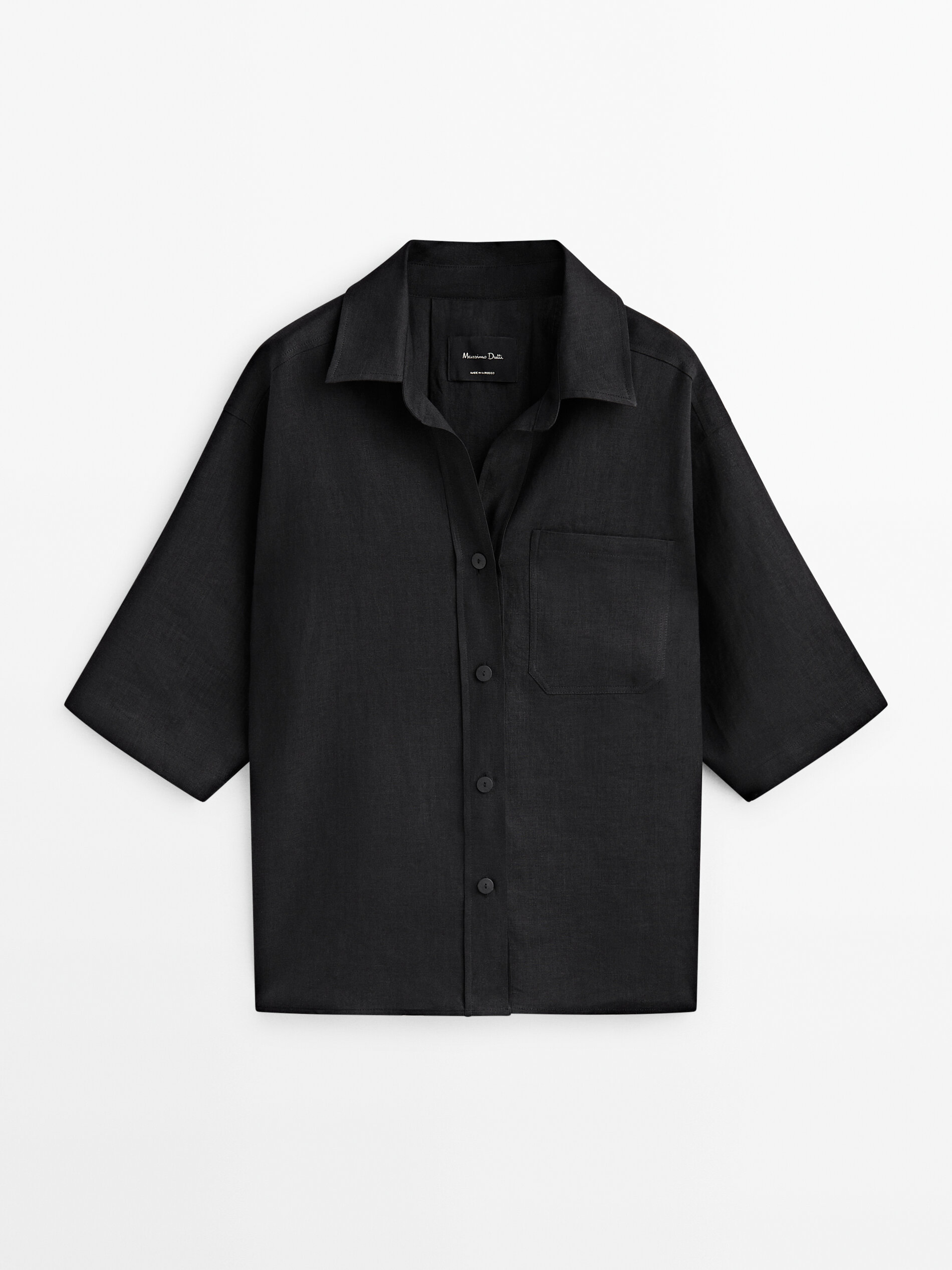 Рубашка женская Massimo Dutti 603757580 черная M (доставка из-за рубежа)